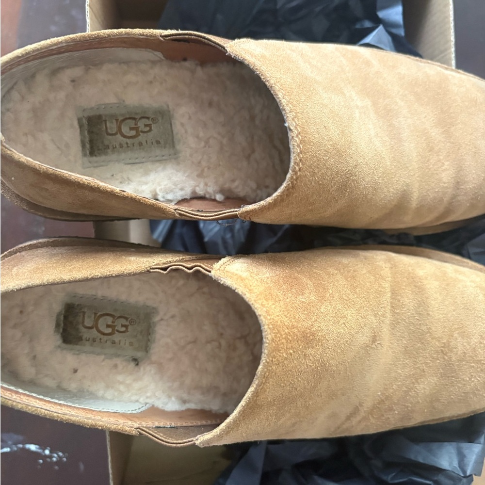 UGG Australia Camellia Suede Shearling Slip-On Loafers